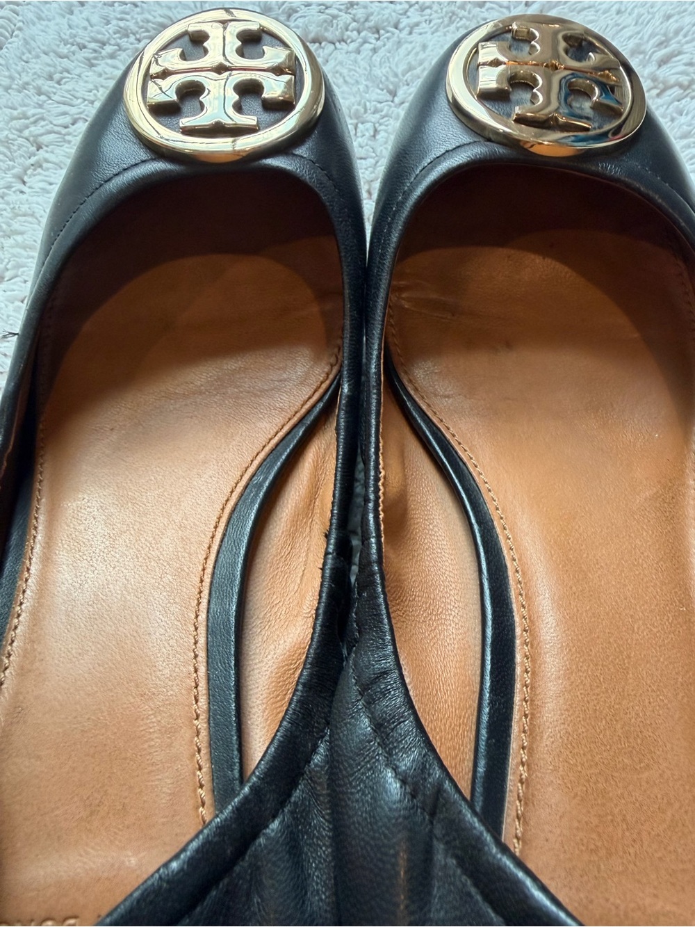 Tory Burch Benton Ballet Scrunch Back Nappa Leather 7.5 - Picture 4 of 5